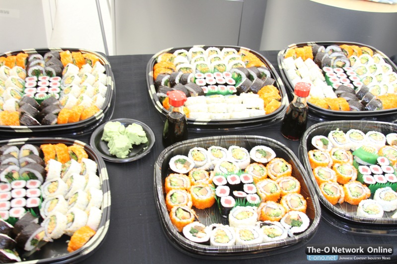 Assortment of sushi available at the VIP party.