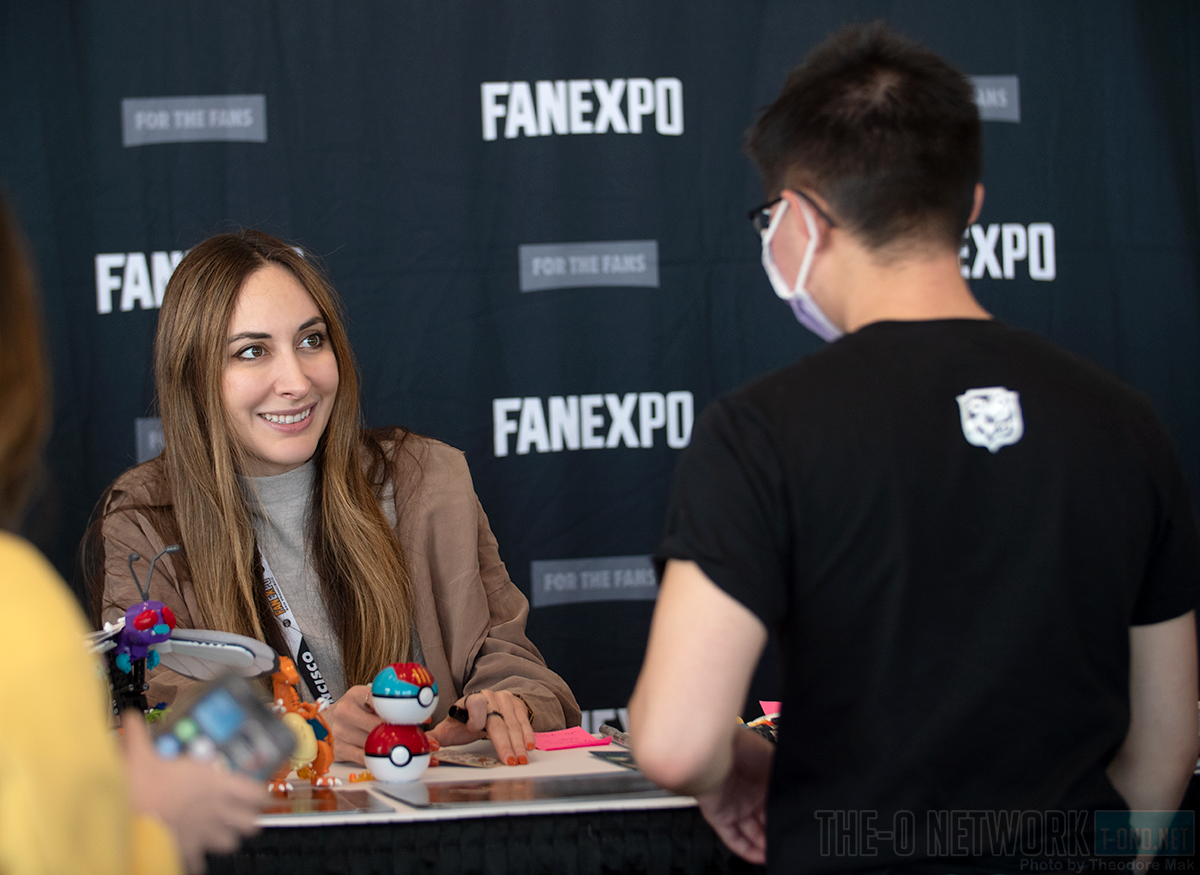  Sarah Natochenny signing an autograph for a fan